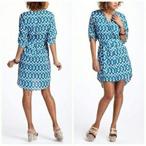 Anthropologie Maeve Blue & White Tunic Size Large